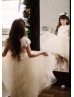 Ivory Lace Tulle High Low Flower Girl Dress